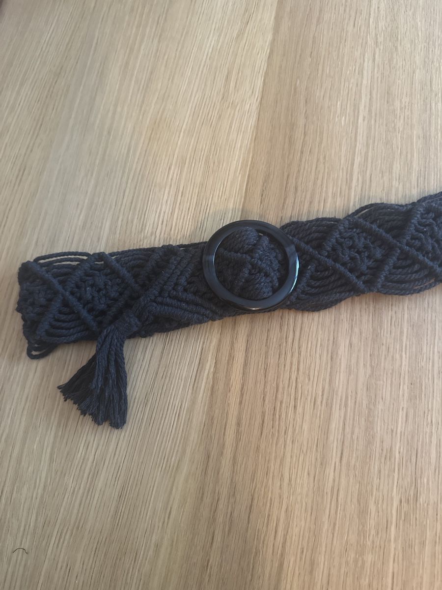 Cinture: Stylish Black Macrame Belt with Round Buckle – Nuovo (secondo la descrizione) da Zürich venduto da ann_in_zuri 2