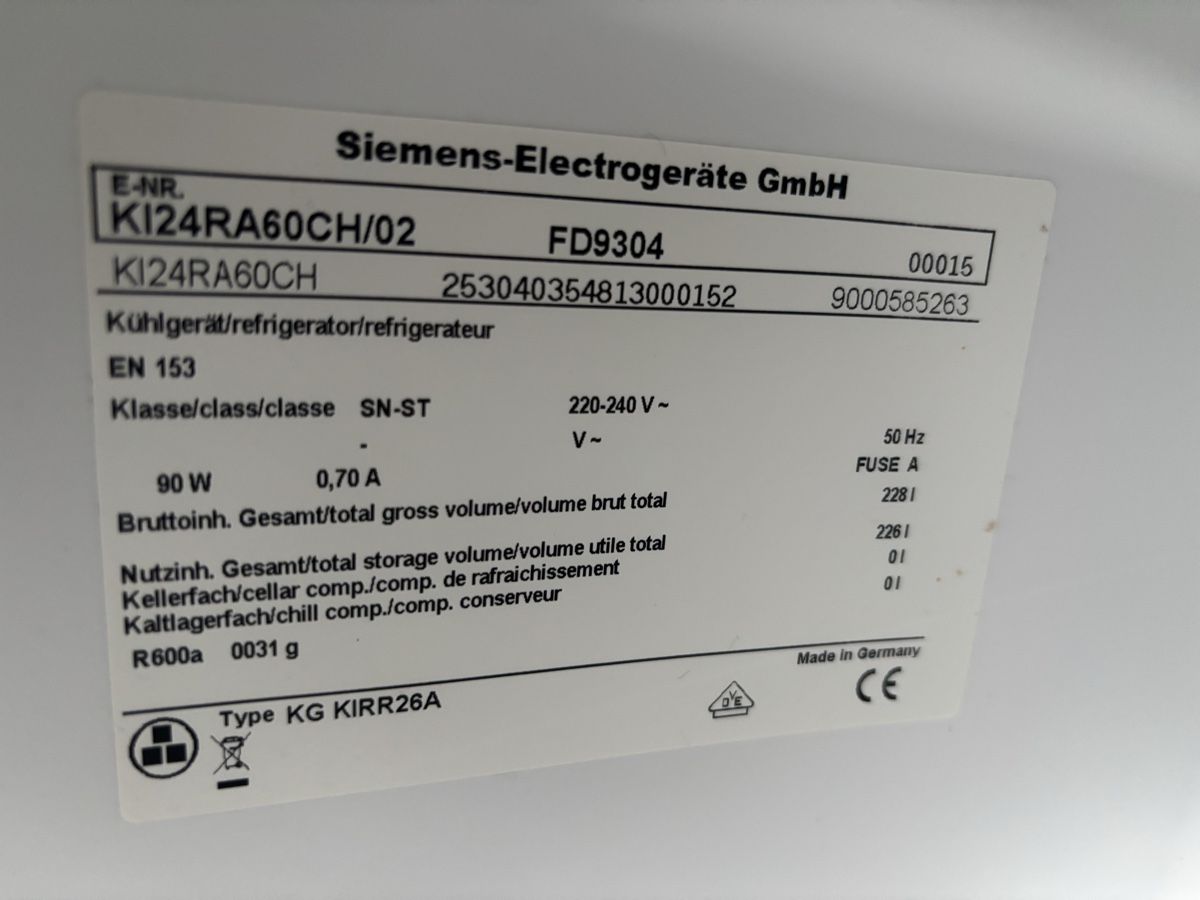 Frigoriferi: Frigo encastrable Siemens 226 Litres – Usato da nods venduto da Tozzifan 3