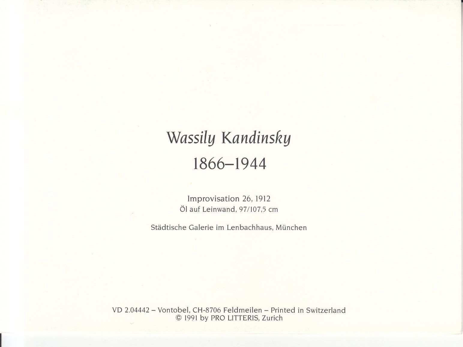 Cartoline postali: DK Wassily Kandinsky, Improvisation 26, 1912 – Nuovo (secondo la descrizione) da Bürglen TG venduto da StampGraf 1