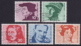 Satz SBK-Nr. 471-475 (Porträtmarken 1969) gestempelt