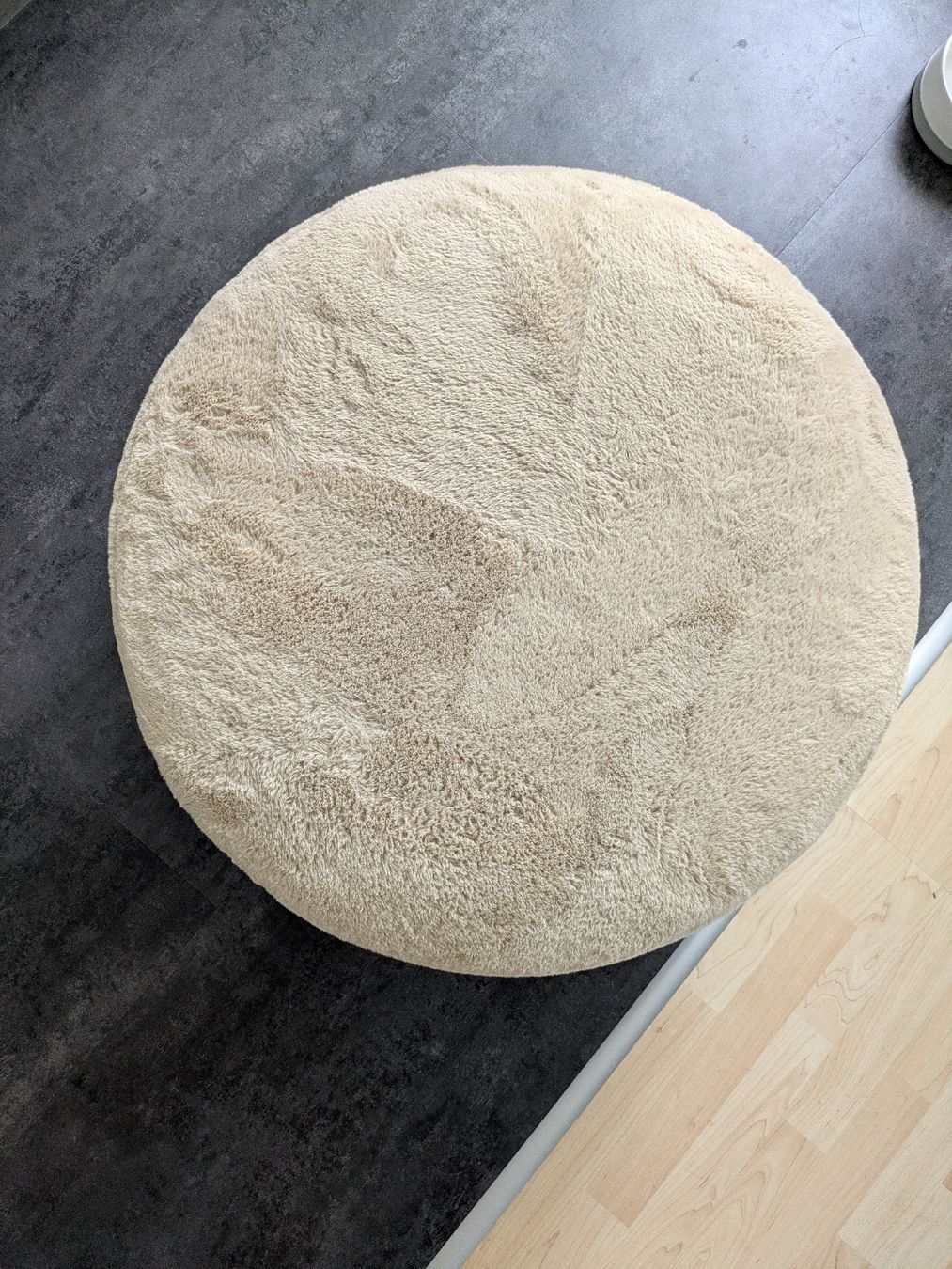 Jysk Sgabelli: Runder Pouf beiger Stoff – Usato da Sommeri venduto da Lili0113 1