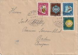 Satzbrief von den olymp. Spielen St. Moritz 1948