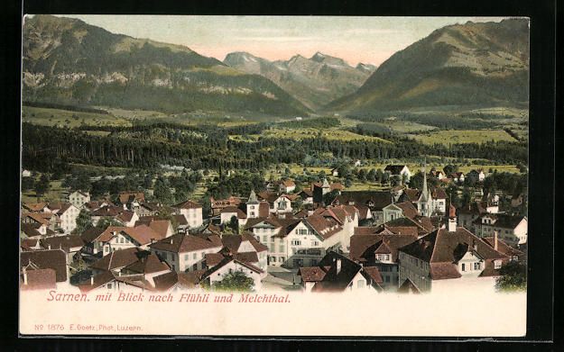Cartoline postali: Sarnen, Gesamtansicht mit Blick nach Fl – Usato da Berlin venduto da bartko-reher