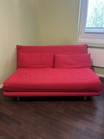 Schlafsofa rot mit Gebrauchsspuren in gutem Zustand