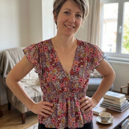 Haut Morgan à fleurs, taille S, très bon état