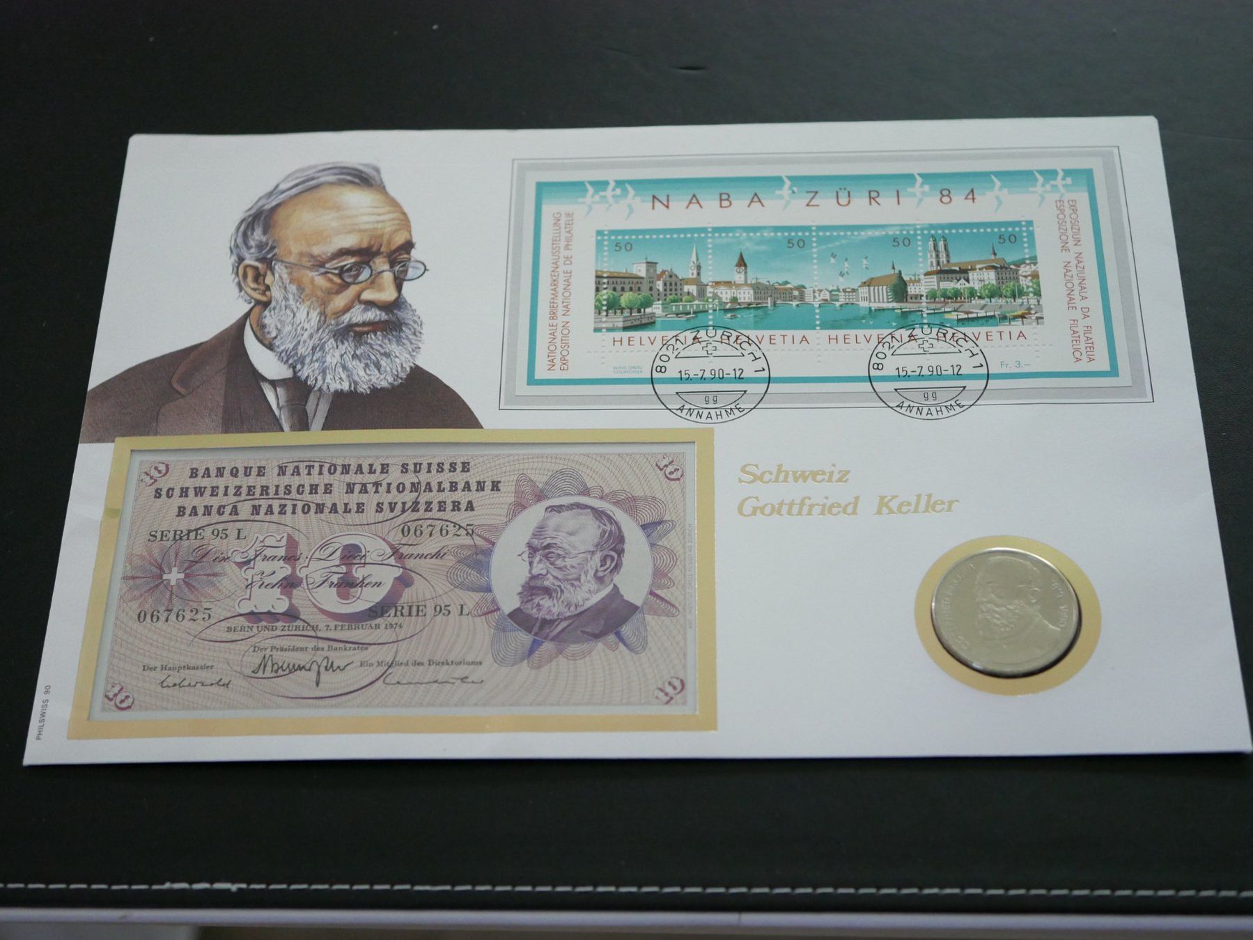 Tutti le monete: Münzbrief 1990 Gottfried Keller ***TOP*** – Nuovo (secondo la descrizione) da Kreuzlingen venduto da Samson01