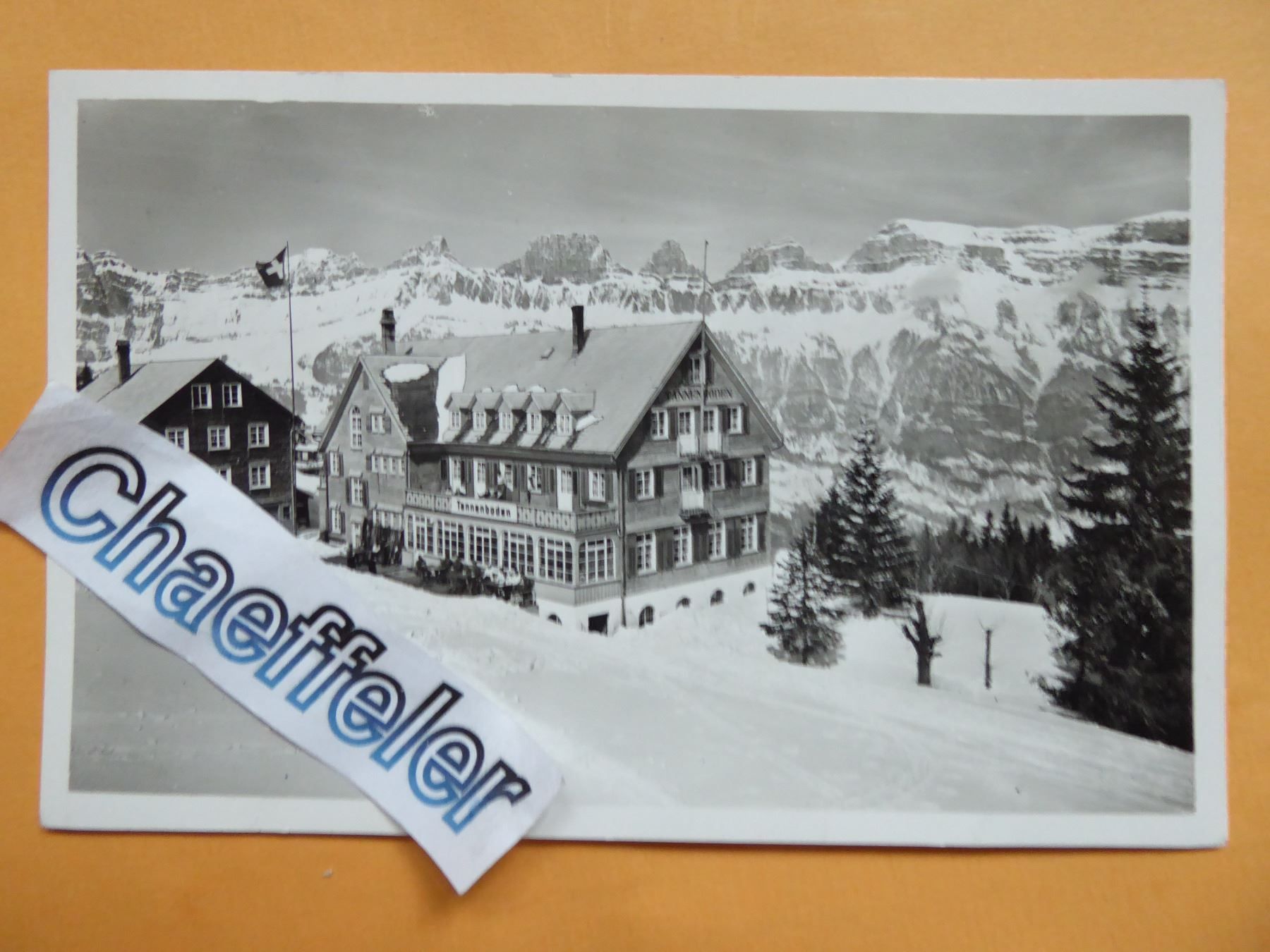 Cartoline postali: Hotel Tannenboden, Flums - Grossberg – Usato da Zürich venduto da Chaeffeler