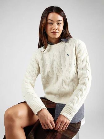 neuer Ralph Lauren Pullover mit Zopfmuster creme Gr. M
