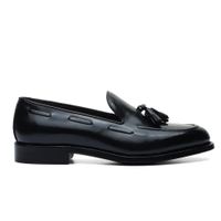 Tassel Loafer aus edlem schwarzem Kalbsleder