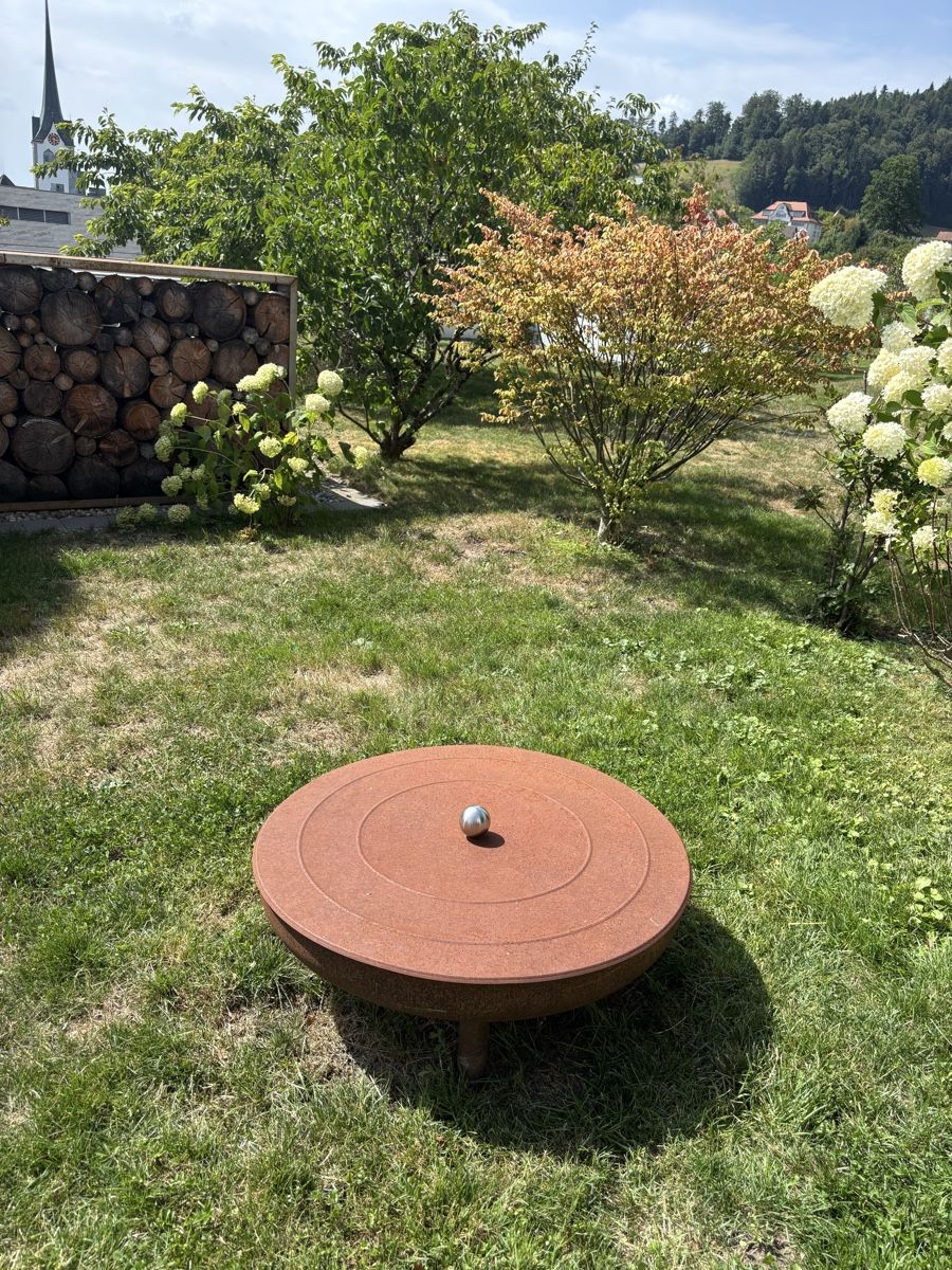 Feuerschale: Feuerschale Garten mit Deckel Metall Rostoptik Rund – Gebraucht aus Teufen AR von Verena1991