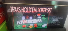 Texas Hold'em Poker Set mit  Chips, Karten, Mat60
