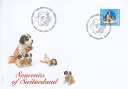 2001 Bernhardiner, grosses A, 2 FDC