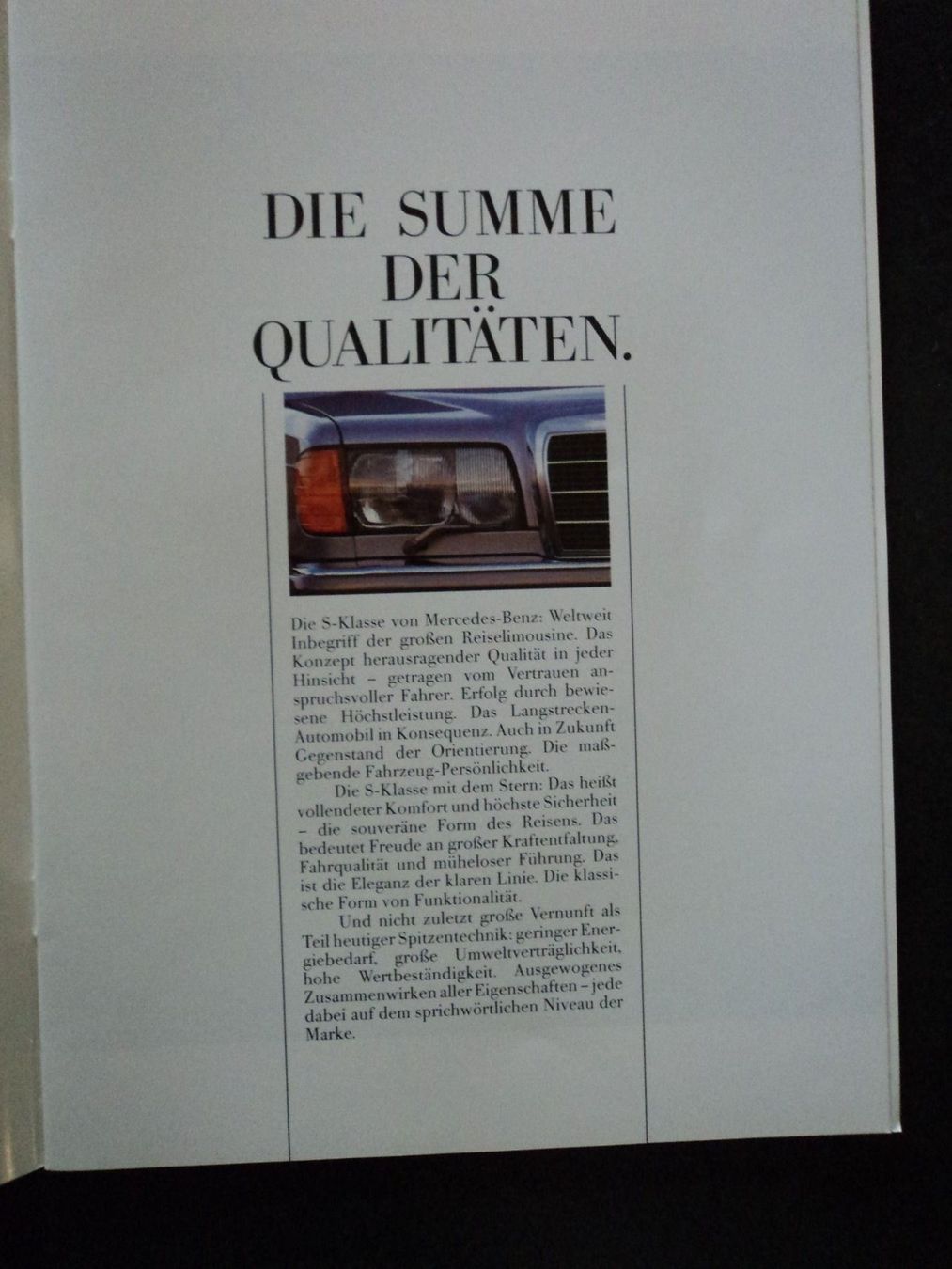 Mercedes-Benz Documenti: Prospekt Mercedes S-Klasse 1989 – Usato da Schwarzenburg venduto da modelCARama 5
