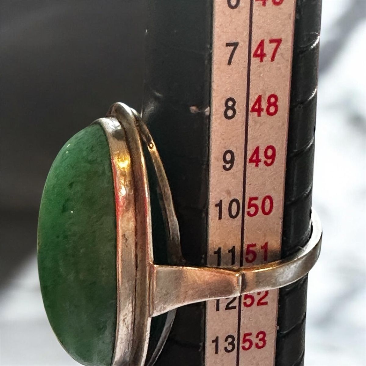 Anelli: 800 Silber Vintage-Ring mit grünem Cabochon – Usato da Nebikon venduto da Vanessa2003 7