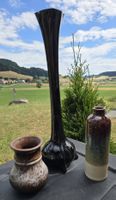 3 Vasen Keramik braun/schwarz Vintage 3 teilig