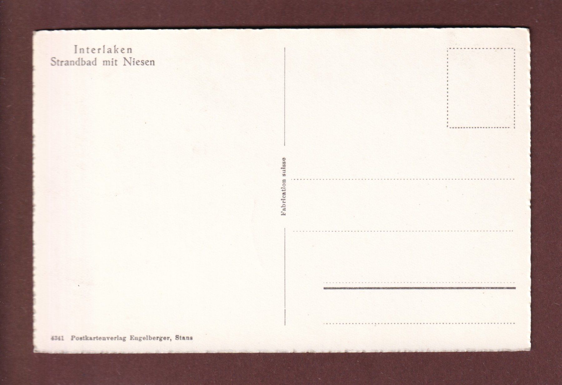 Cartoline postali: INTERLAKEN - Strandbad - Niesen – Usato da Pully venduto da nicecards 1