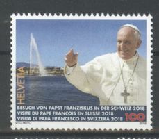 2018, Sondermarke der Papst besucht die Schweiz **