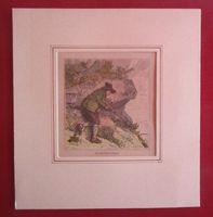 Murmeltierjäger - kleiner Holzstich 19. Jhrd.