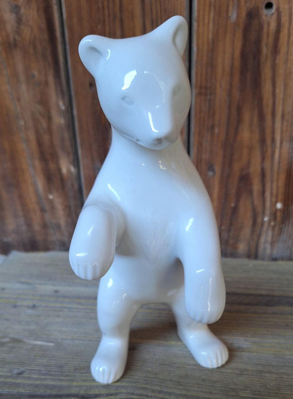Statuette: KPM Przellan Bär, weiss stehend – Usato da Weinfelden venduto da JoeBaer