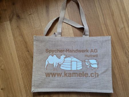 Stoff Jute Sack Tasche Kamele Huttwil 50x35x15