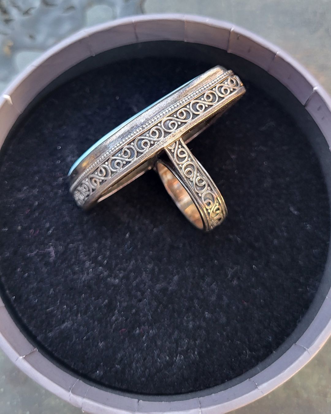 Anelli: Une bague avec une pierre rare Larimar – Nuovo e nell'imballaggio originale da Fribourg venduto da VictoriaShop7 3