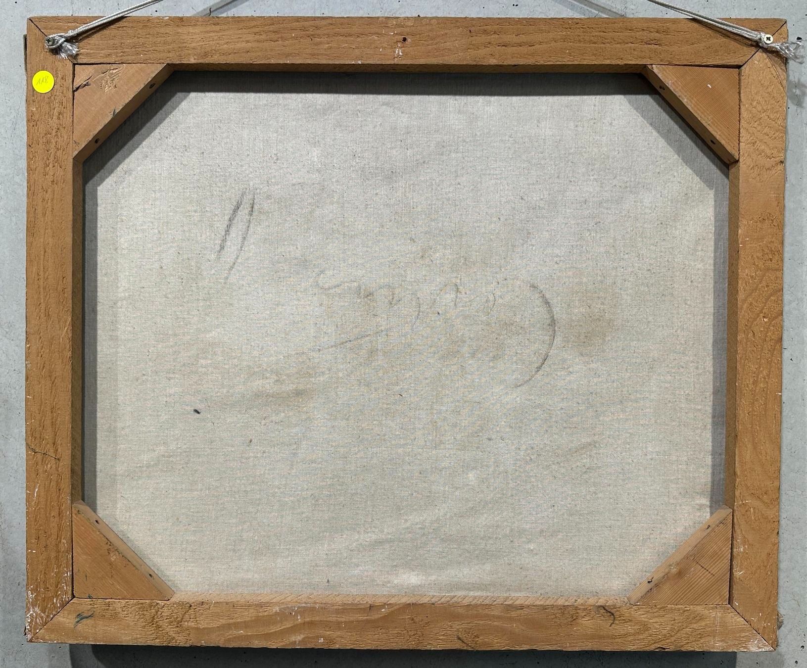 Gemälde: Stillleben mit Weinflasche, Käse und Brot – Gebraucht aus Basel von Kaffee_und_Kunst 1