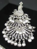 Antik Brosche Anhänger Silber 950 Pfau filigran 5.6 g