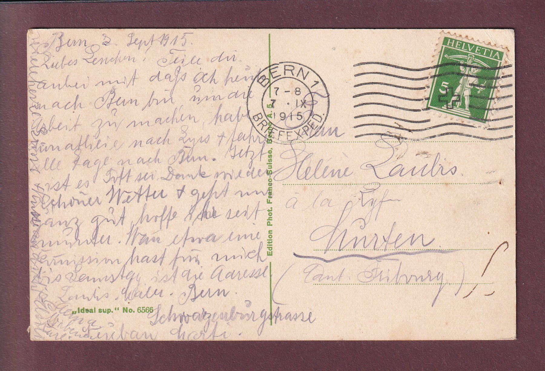 Cartoline postali: BERN - Bärengraben - 1915 // Loch // – Usato da Pully venduto da nicecards 1