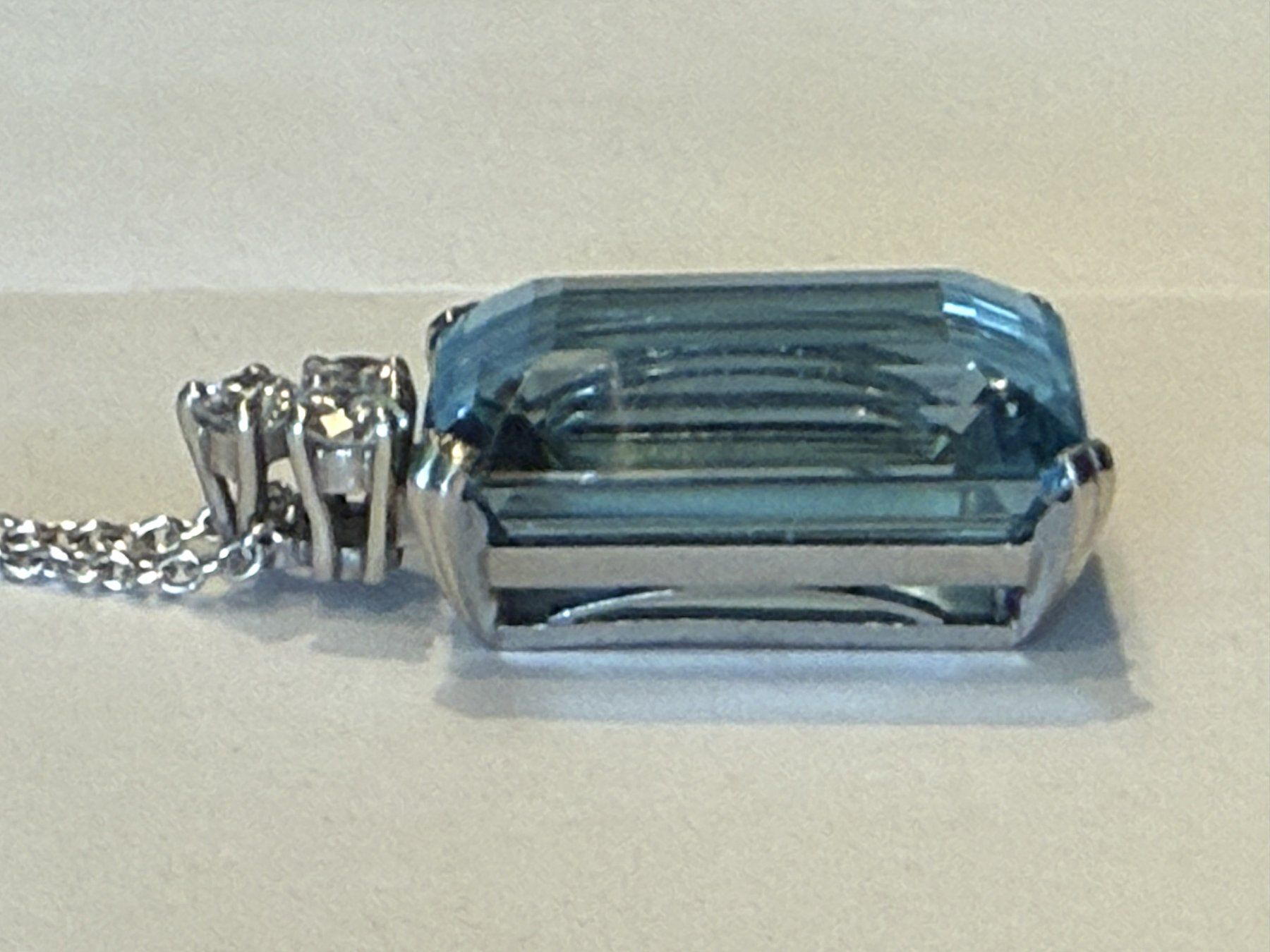 Catenine: Halskette mit Aquamarin und Diamanten – Usato da Affoltern am Albis venduto da nce_vx5f 1