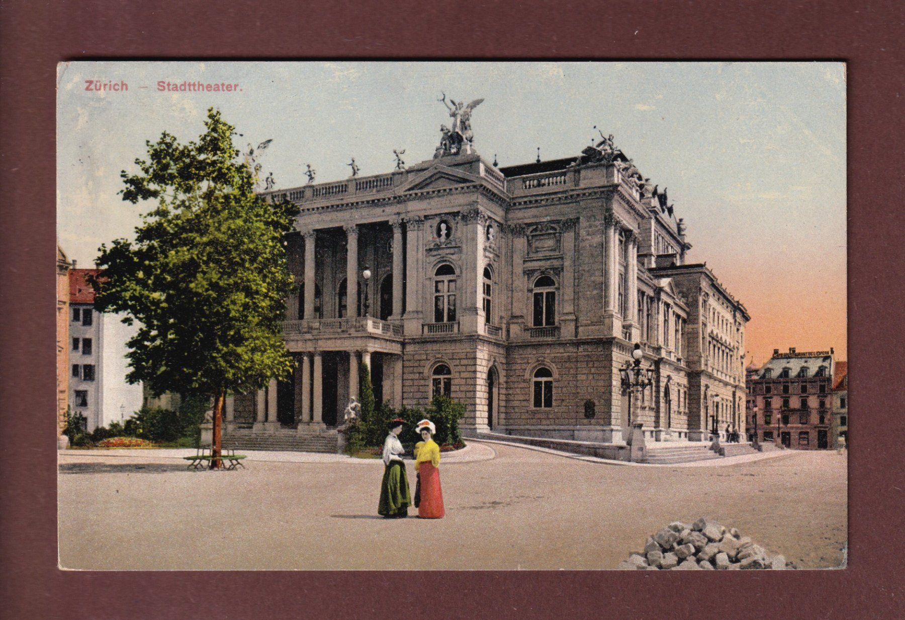 Cartoline postali: ZÜRICH - Stadttheater - 1910 – Usato da Pully venduto da nicecards