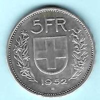 1952, 5 Franken Silber, vorz. siehe Scans (15863)