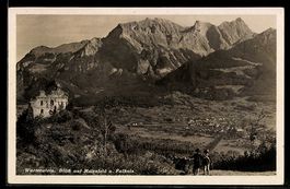 AK Maienfeld, Blick von der Burg Wartenstein auf den Ort und