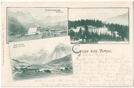 Gruss aus AROSA: 3Bild-AK Grand-Hotel und Inner-Arosa 1901