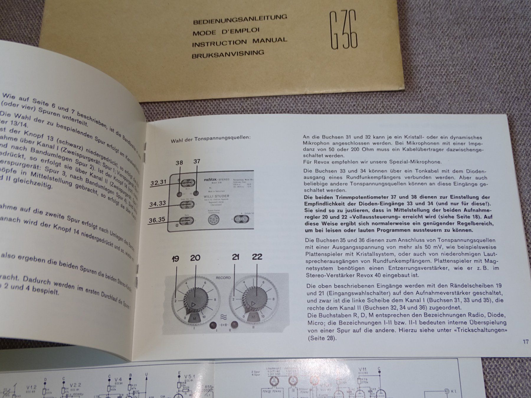Revox Bandmaschinen: BDA Revox G36 – Gebraucht aus Hirzel von Musicman03 2