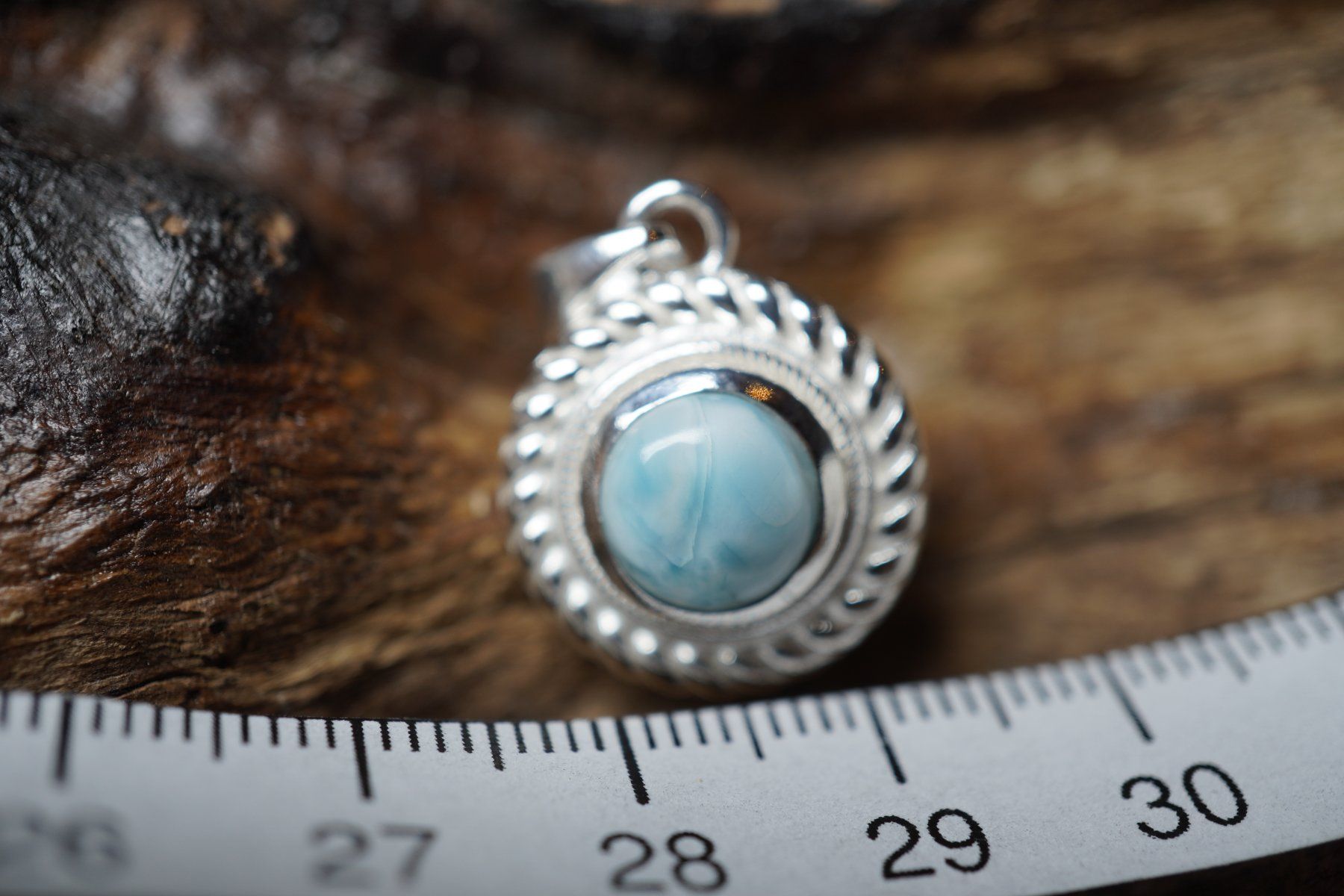 Ciondoli: Larimar   Facettiert  Rund       Anhänger   925 Silber – Nuovo e nell'imballaggio originale da Balgach venduto da top_silver 1