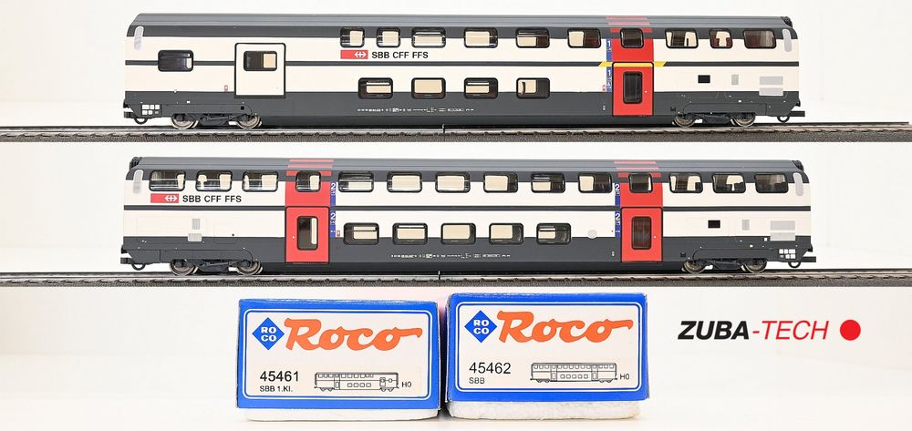 Roco 2x Doppelstockwagen IC 2000 der SBB H0 GS mit OVP (Gebraucht) in ...