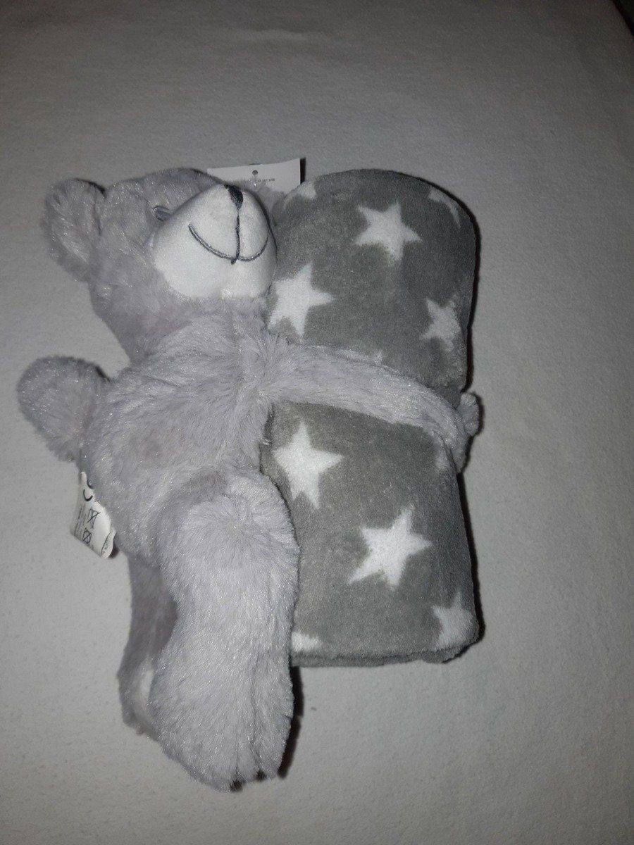 Coperte: Babydecke mit Bär grau – Usato da Studen SZ venduto da Handwerkstatt9698