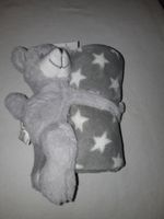 Babydecke mit Bär grau