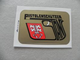 Abziehbild Kleber 45 Jahre alt NW Pistolen Schützen Waffe