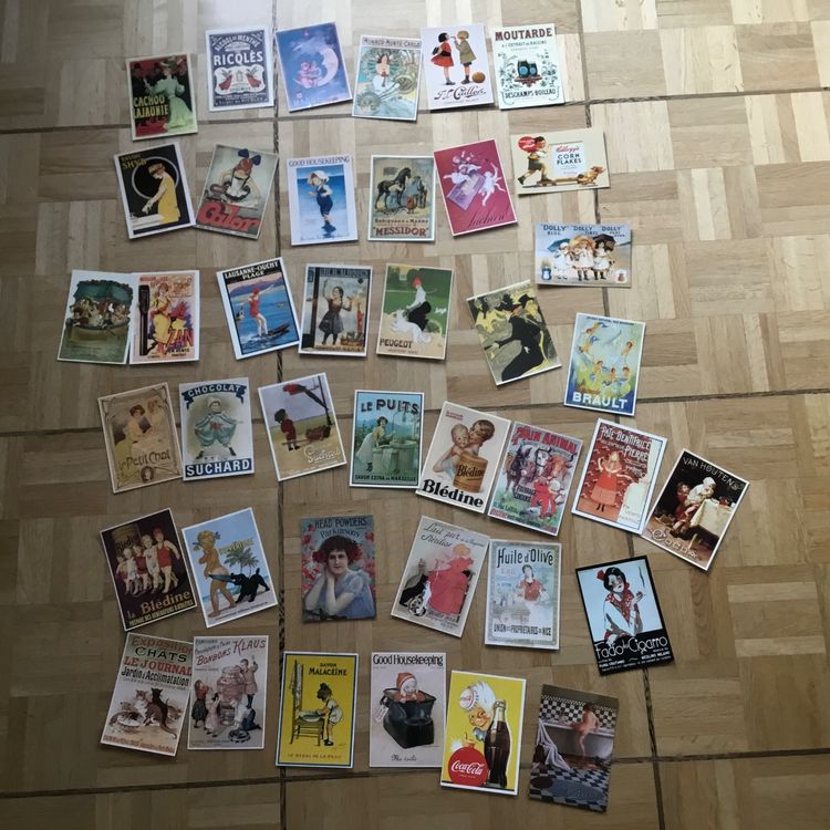 Lot De 8 Cartes Postales – Reproduction Affiches Publicitaires Anciennes – Bon état