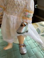 1 Paar Puppenschuhe, für kleine Puppen, silber, 3.8cm