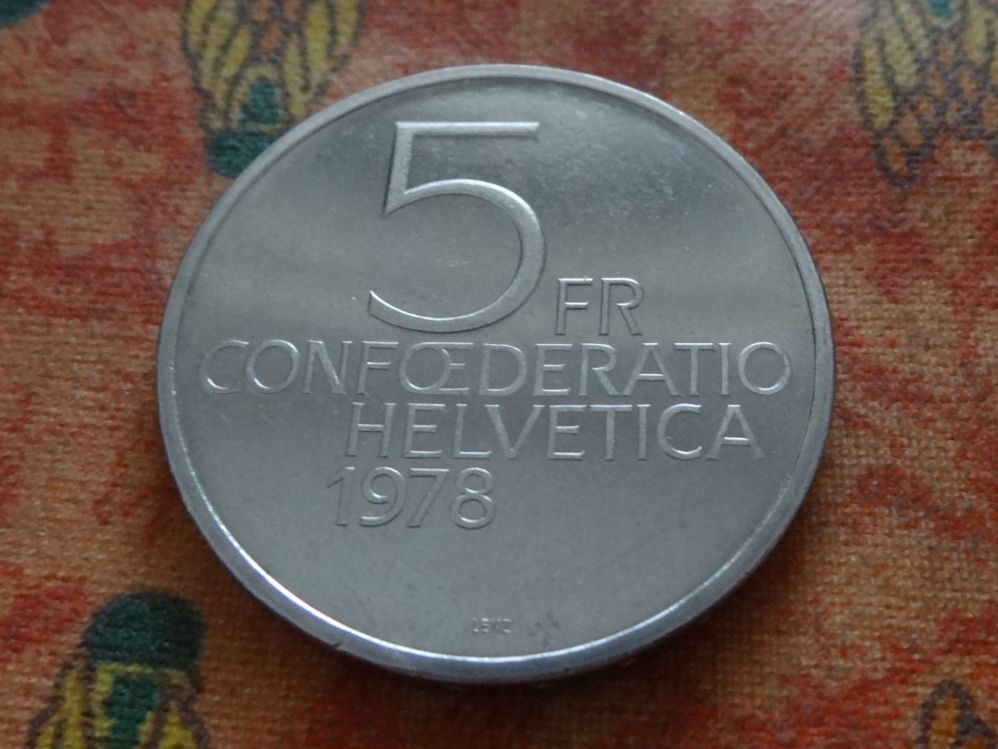Tutti le monete: HENRY DUNANT  5 Franken 1978 – Usato da Romanel-sur-Lausanne venduto da Swift13 1