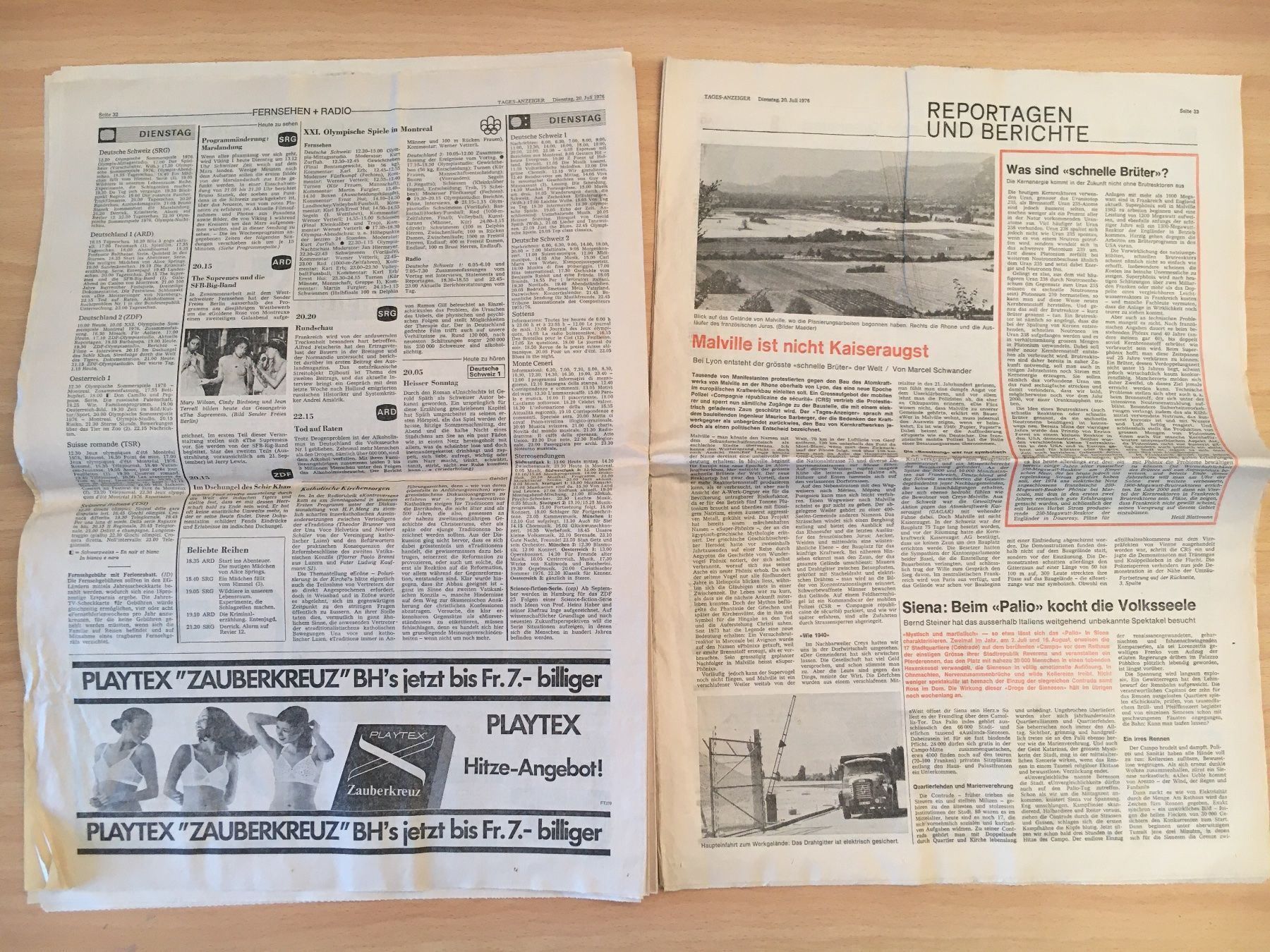 Zeitschriften & Magazine: Tagesanzeiger vom 20. Juli 1976 – Gebraucht aus Luzern von Jiggy_8898 9