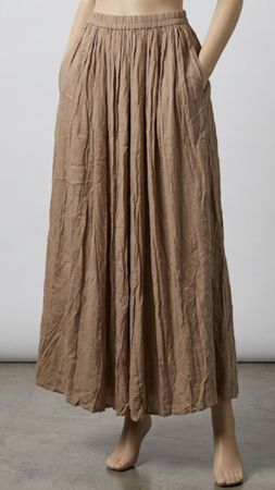 Jupe longue Belair couleur taupe, 100% viscose, T.U neuf