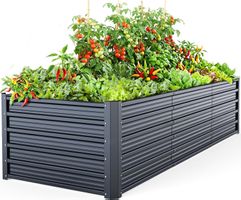 Hochbeet Metall 240x90x60 cm Garten Anthrazit
