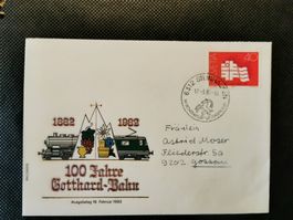 FDC 100 Jahre Gotthard-Bahn 18.02.1982