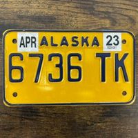 🇺🇸 U.S. Motorradnummer, Alaska 6736 TK - (18x10cm)