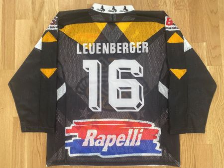 HC LUGANO # 16 LEUENBERGER 1992/93 TRIKOT MAGLIA BLACKY L