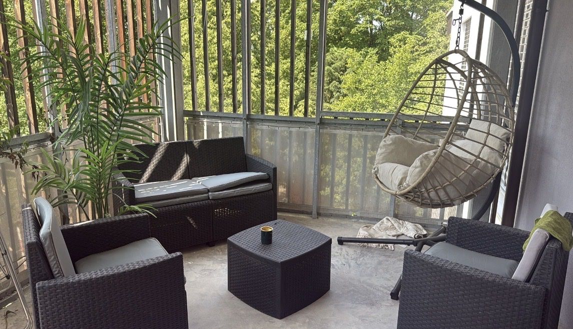 Sedie: Balkonset Rattansitzgruppe Lounge-Set Gartenmöbe – Usato da Illhart venduto da vogel1970