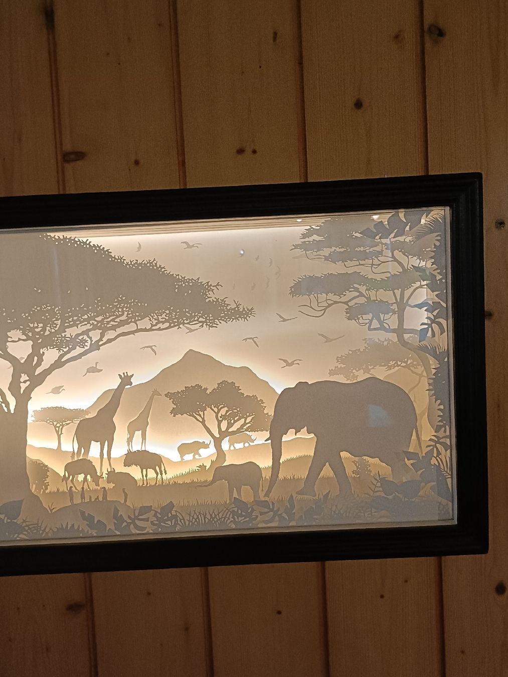 Poster & Bilder: Schattenbild beleuchtet Afrika Savanne Deko Bild LED – Neu und originalverpackt aus Langnau i.E von Arco2503 3